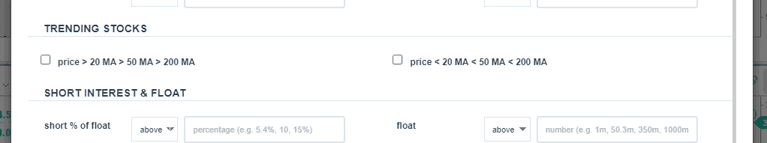 Trending Stock Filter